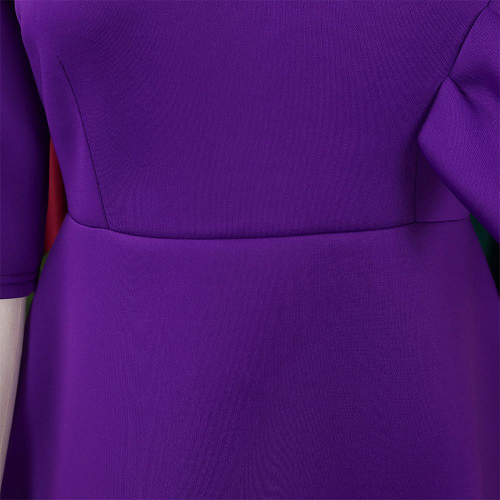 JKASHDK Женские модные весенне-осенние однотонные коктейльные и вечерние платья с рукавами 1/2 и круглым вырезом с высокой талией