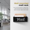 Mail Organizer 2 Slots Solid Tung Wood Mail Holder Decorative Multifunctional Letter Holder for Home Office Entryway Living Room