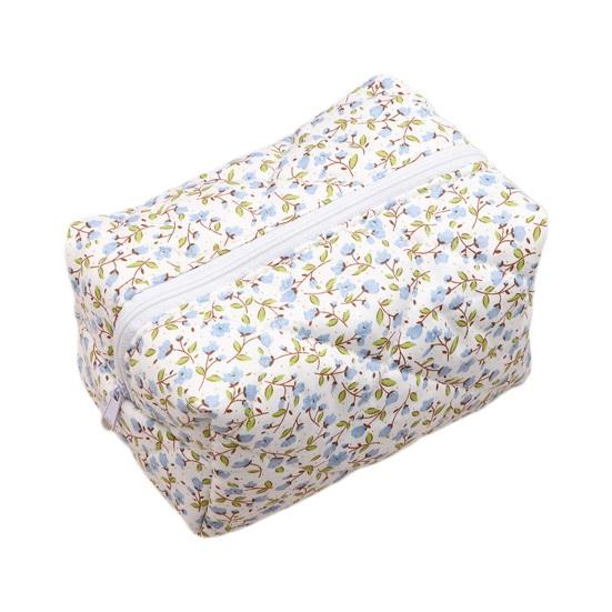 Косметичка с цветочным принтом, большая емкость, на молнии, портативная, многофункциональная, для женщин и девочек, дорожная губная помада, косметический органайзер для туалетных принадлежностей, сумка