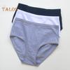 High Waist Women Underpants Tummy Control Plus Size Knitted Solid Color Panties High Elasticity Cotton Briefs Full Butt Coverage Underwear