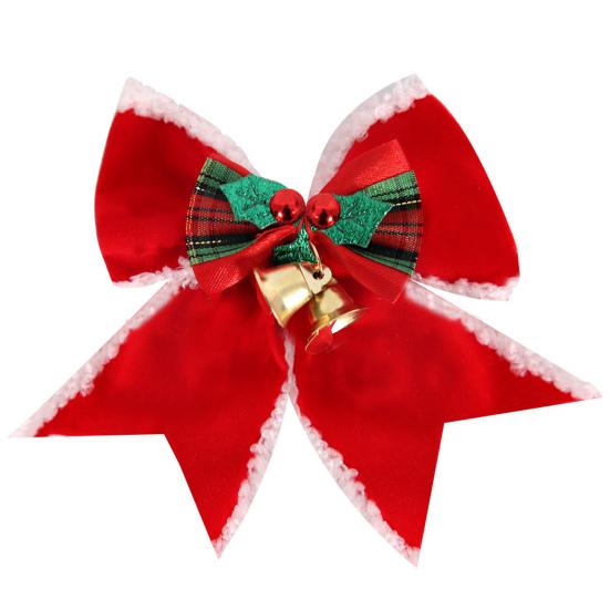 Рождественский бант-подвеска с колокольчиками, звонкий цветной бант из ленты, подвесное украшение на елку, подарок ручной работы, веселое рождественское украшение для дома