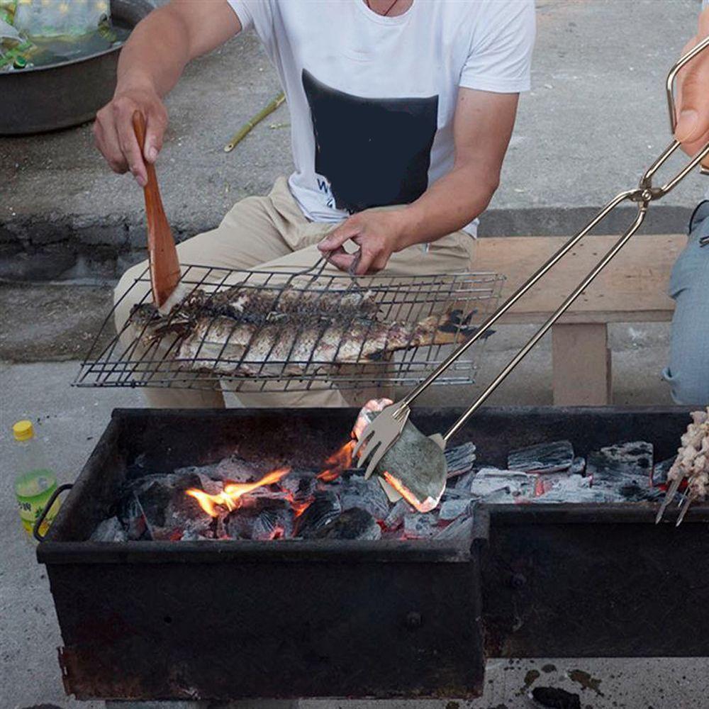 Outdoor Gadget Stainless Steel Grilled Charcoal Clip Barbecue Accessories Food Clip BBQ Tongs