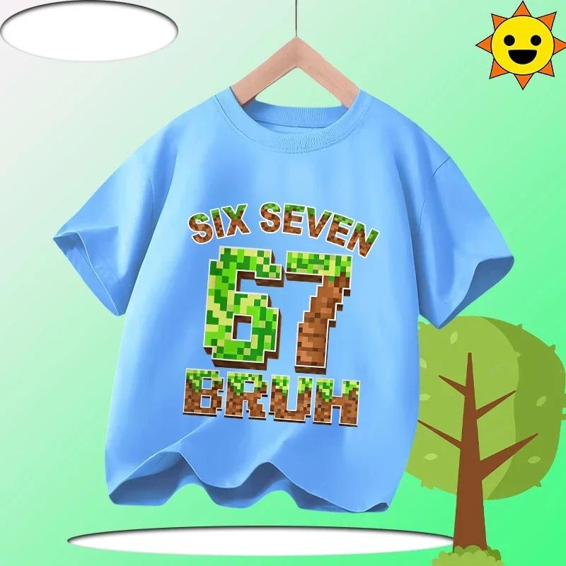 Funny Six Seven Italian Brainrot 67 Graphic Print TShirt BoyGirl Summer Short Sleeved Kids Loose Comfortable Tshirt Tee Top