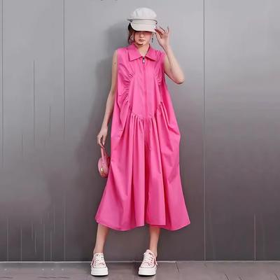 Платье без рукавов с отложным воротником и застежкой-молнией HQQ2445