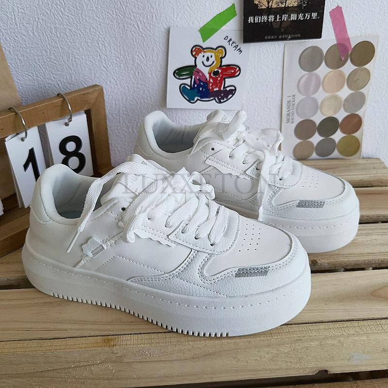 Белые кроссовки на платформе женские дизайнерские женские весенне-осенние туфли на плоской подошве со шнуровкой кроссовки повседневные женские вулканизированные туфли женские