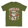 Unisexs Womens Jingled By 67 Six Seven Brainrot Ugly Christmas Santa  Shirt Pure Cotton New Arrival TShirt  Clothing Outfits