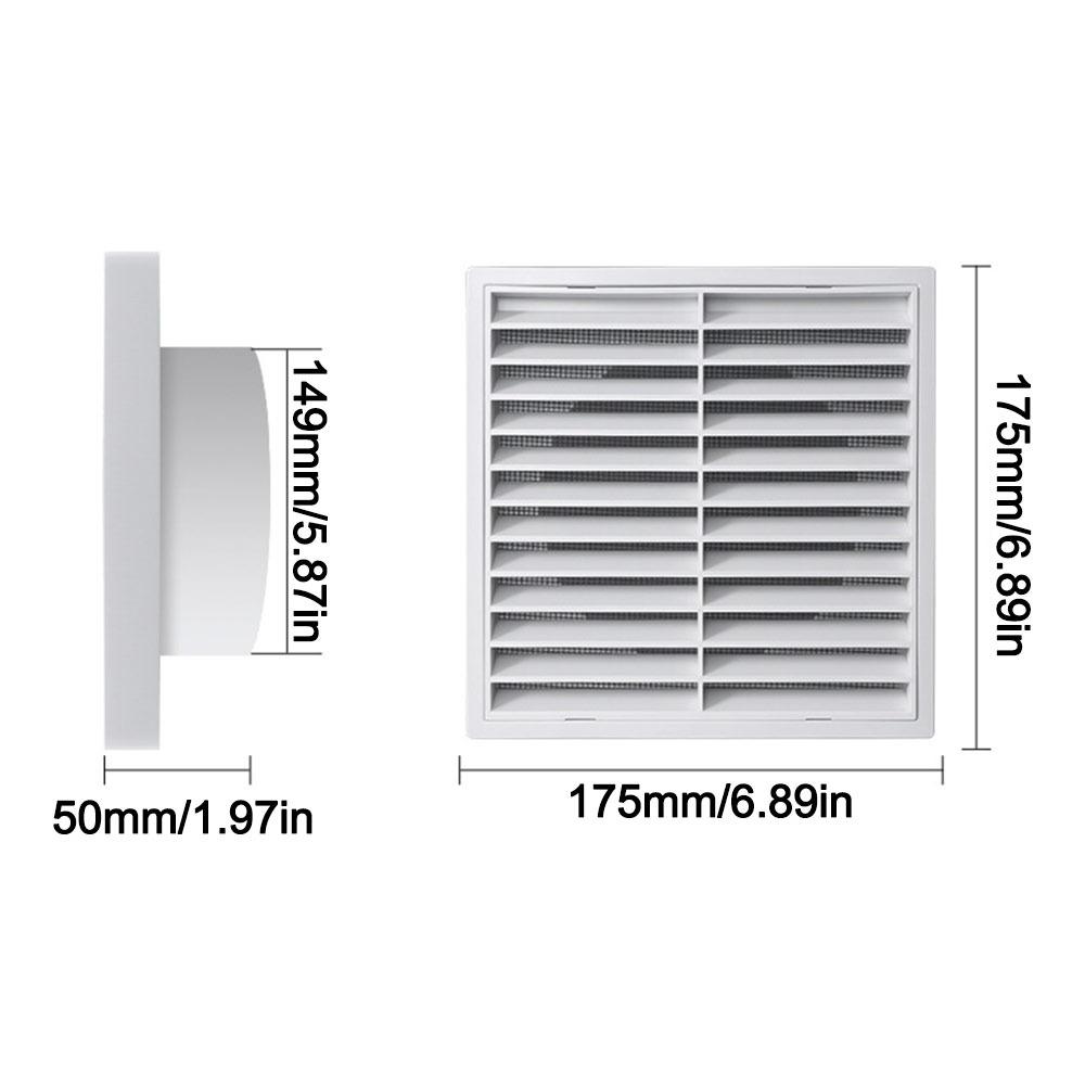 Square Air Vent Grille Cover 4/5/6/8In Duct Vent Cover Ventilation Grille Ventilation Accessories