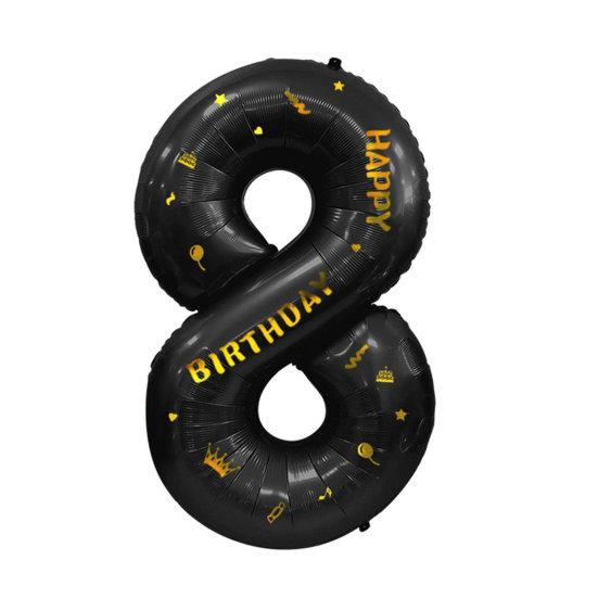 40-дюймовые большие черные воздушные шары с цифрами в виде короны и надувной соломой, товары для детского душа, свадьбы, дня рождения, вечеринки