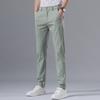 2023 Мужские хлопковые эластичные летние брюки: Молодежные повседневные брюки в корейском стиле на весну
