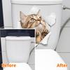 3D Проходная наклейка на кошачий туалет, съемная, самоклеящаяся, водонепроницаемая, ПВХ, настенное искусство для гостиной, ванной комнаты, сломанное отверстие, украшение для крышки унитаза с изображением котенка