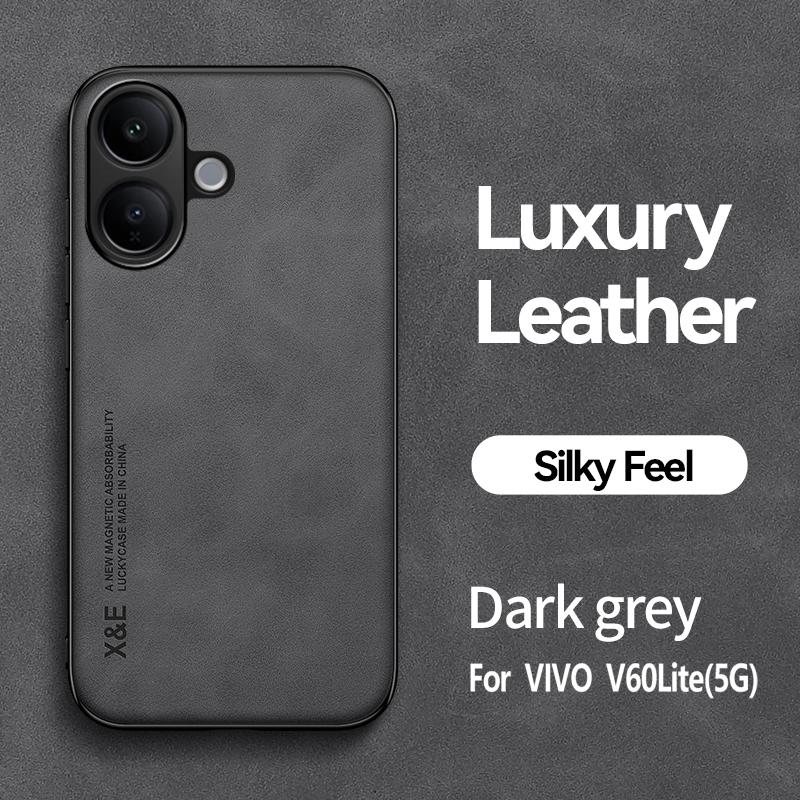KEYSION Роскошный ретро чехол из искусственной ПУ кожи для VIVO V60 Lite 5G Мягкий силикон+ПК Противоударная задняя крышка для телефона для VIVO V60 Lite