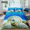 Пододеяльник из ракушек, Гавайи, тропический пейзаж, комплект постельного белья из микрофибры, 2/3 шт., морская тема, двуспальное одеяло размера Queen King, покрывало