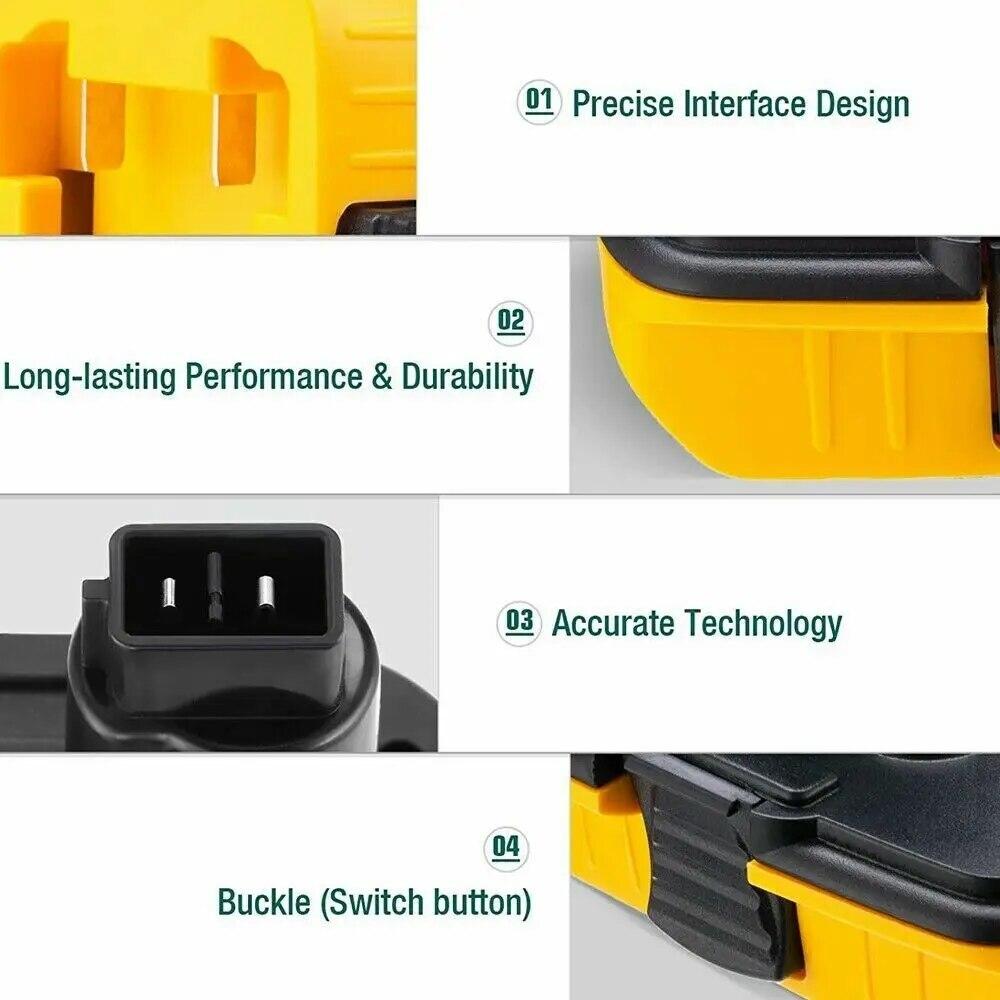 Адаптер аккумулятора DCA1820 20V для инструментов Dewalt 18V Преобразователь для литиевого аккумулятора Dewalt 20V DC9096 DE9098 DE9096