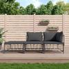 VidaXL Garden Lounge Set 3 Pcs with Cushions, Patio Furniture with Backrest, Sofa Set, Terrace Furniture 3186725
