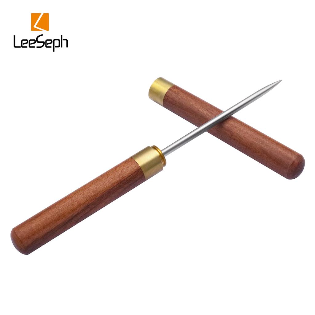 Leeseph нож для колки льда из нержавеющей стали с защитным чехлом, нескользящая деревянная ручка, удобный захват, инструмент для колки льда на кухне, в барах