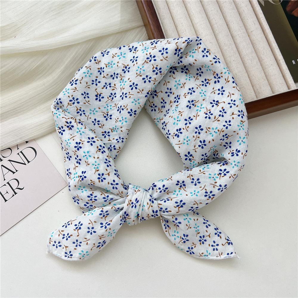 Маленький квадратный шарф из хлопка и льна, шелковый шарф, женский, весна и осень, новый стиль, художественный и универсальный, модный, темпераментный шарф-повязка на голову