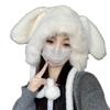 Winter Plush Ear Protection Hat Warm Bucket Hat New Big Rabbit Ears Hat  Women
