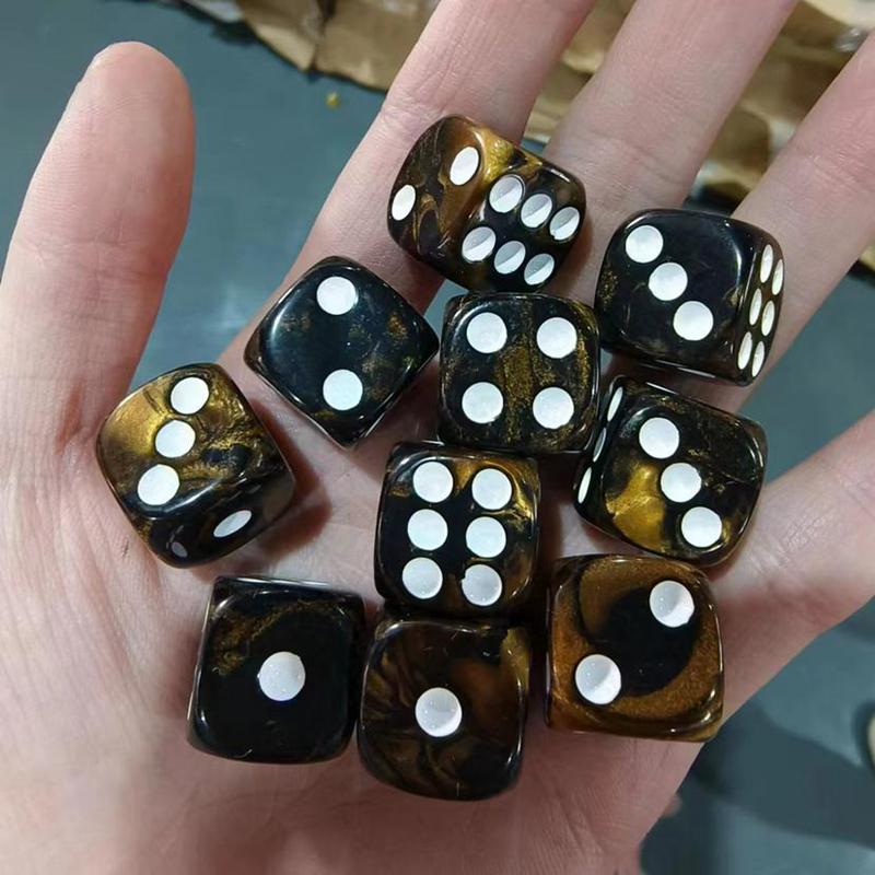 10 шт. 16 мм Двухцветные Непрозрачные Шестигранные Кости для Игр D6 DD Коллекция Костей Кости для RPG Прямой Стакан Настольные Игры Коллекция KTV Развлечения