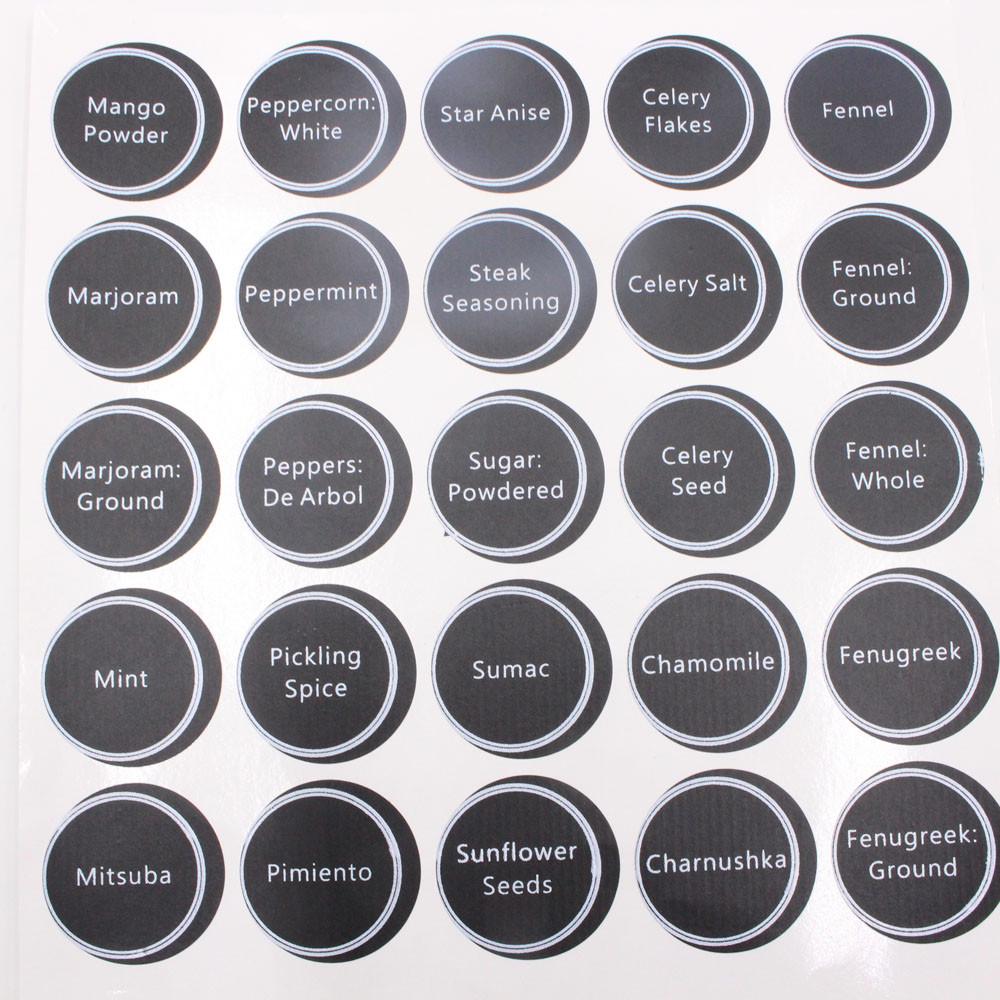 320+ Printed  Jar and Pantry Label Set Chalkboard Round Stickers  Labels