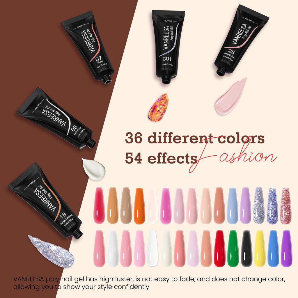 VANREESA 36 цветов поли гель для наращивания ногтей быстро наращивающий гель-лак для маникюра