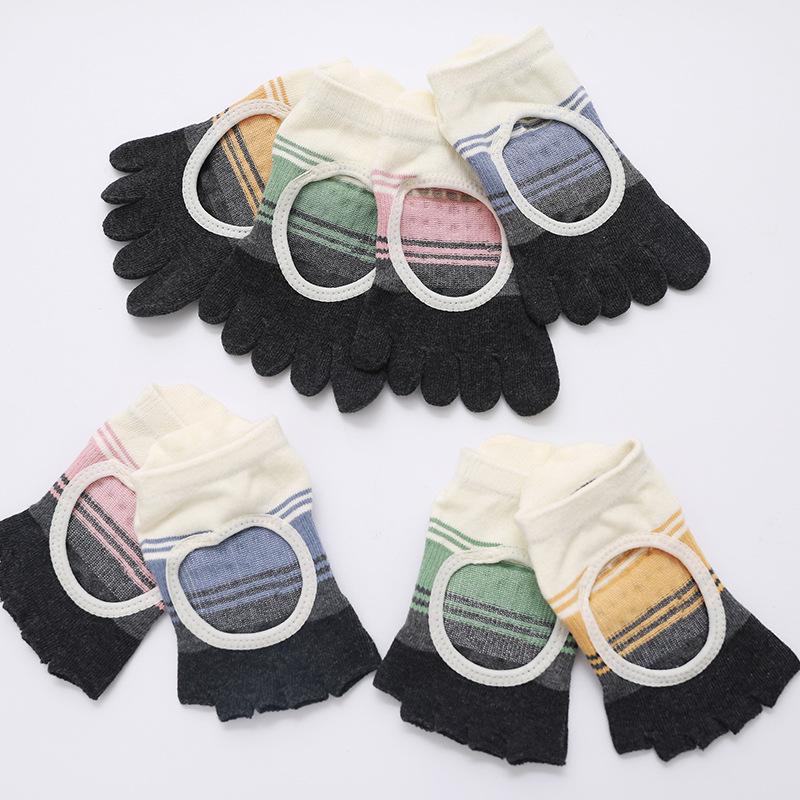 Новые носки для йоги с пятью пальцами: Нескользящие носки для фитнеса и пилатеса с открытой спиной