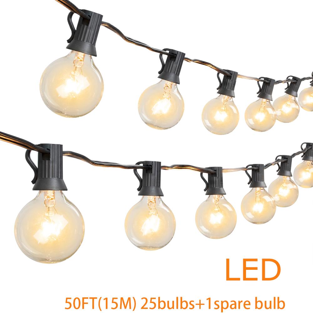 15M 30M G40 светодиодная гирлянда, уличный светильник, ретро-украшение для свадьбы, заднего двора, сада, патио, гирлянда