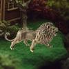 Copper Sculpture Lion Antique Design Collectible Ornament Desk Decor Mini Animal for