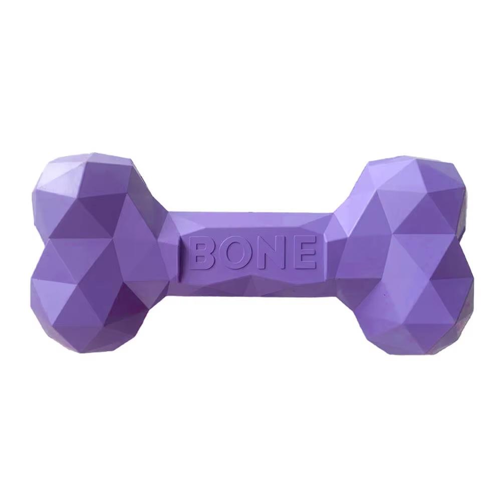 Bite Training Eco-Friendly Rubber Chewing Resistance and Durability Bone Shape Design Multi-functional Pet Dog Chew Toy