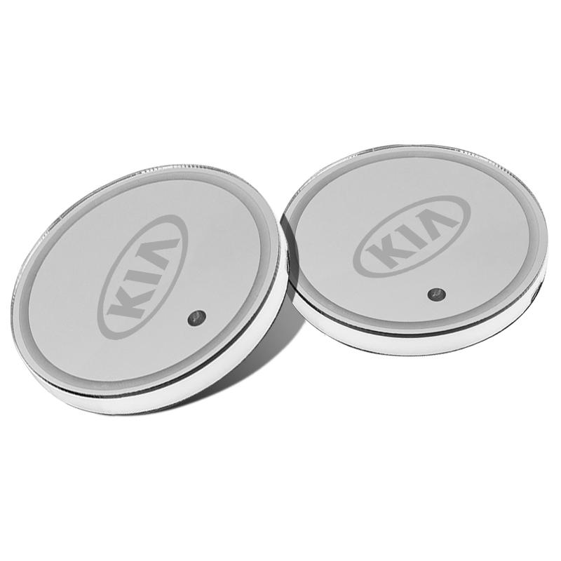 7 Color LED Car Cup Holder Light Luminous Coaster Water Cup Pad For KIA EV6 Stinger RIO Sorento Picanto Ceed Borrego Syros K4 K5