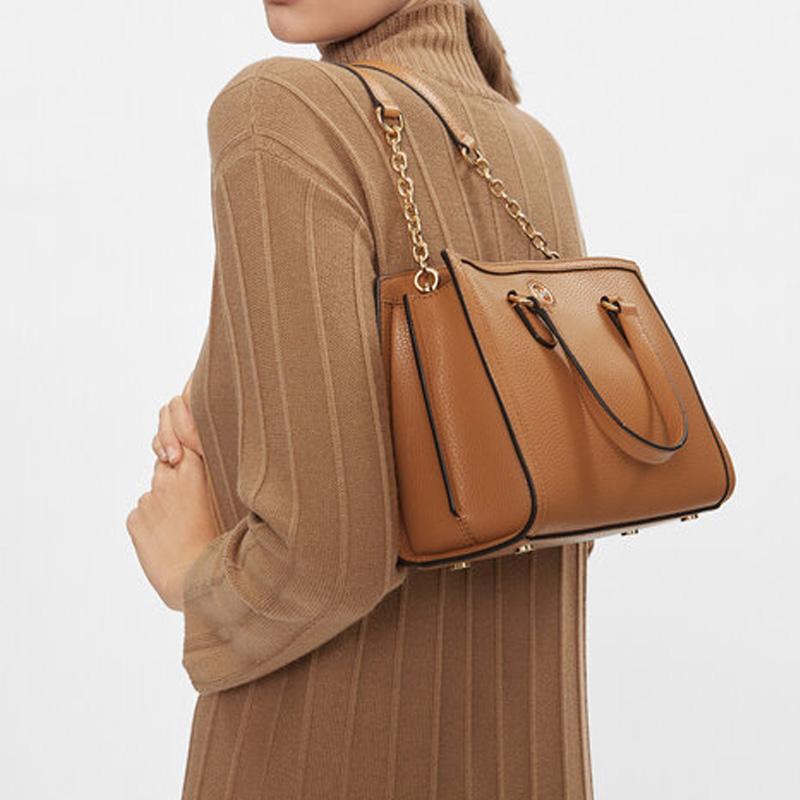 Michael Kors MK Chantal Деловая повседневная сумка-мессенджер для поездок на работу с металлическим логотипом Женские сумки Светло-арахисовый 30F2G7CM1T-174