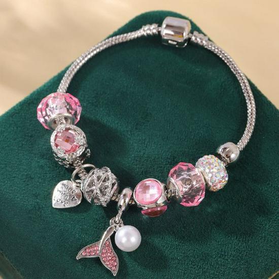 Модный металлический кулон «Рыбий хвост» с блестящим бриллиантом - Универсальный женский браслет