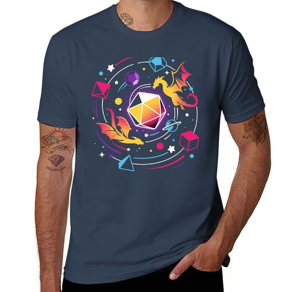 Dragon Dice Solar System Fantasy Gamer Tshirt Plus Size Workout Short Sleeve Top Tshirt