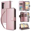 R20 For Samsung Galaxy S23 Leather Case Zipper Wallet Folio Flip Phone Cover