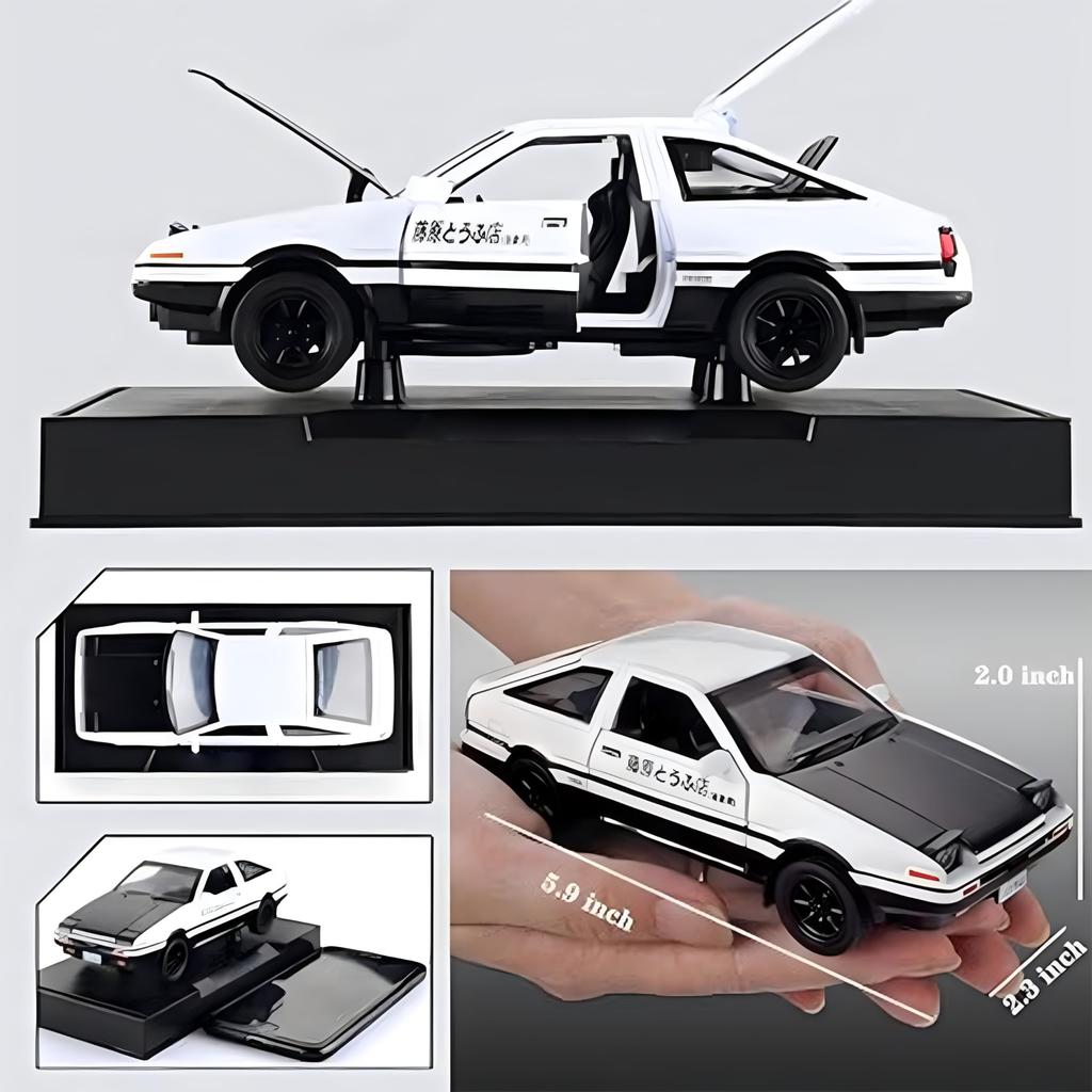Mzexoma Initial D Toyota Trueno AE86 Сплавная литая модель автомобиля Спортивный автомобиль Игрушка для детей и Тип игрушечной машины Взрослые, Инерционный (Черный А)