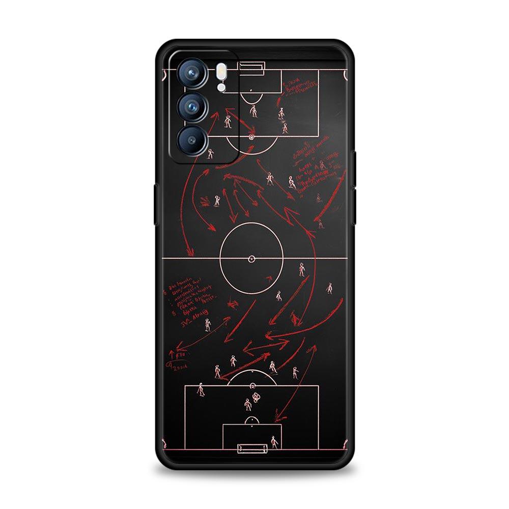Чехол для телефона с тактической доской для футбола и баскетбола для Oppo A17 A31 A54 A57 A78 A79 A98 Find X5 X6 Reno 8 10 11 12 13 F Pro Мягкий ТПУ