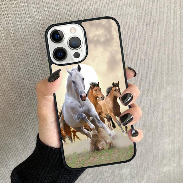Horse Animal Phone Case For iPhone 17 Air 16 15 14 plus 12 13 Pro max Soft Bumper Shell Cover coque