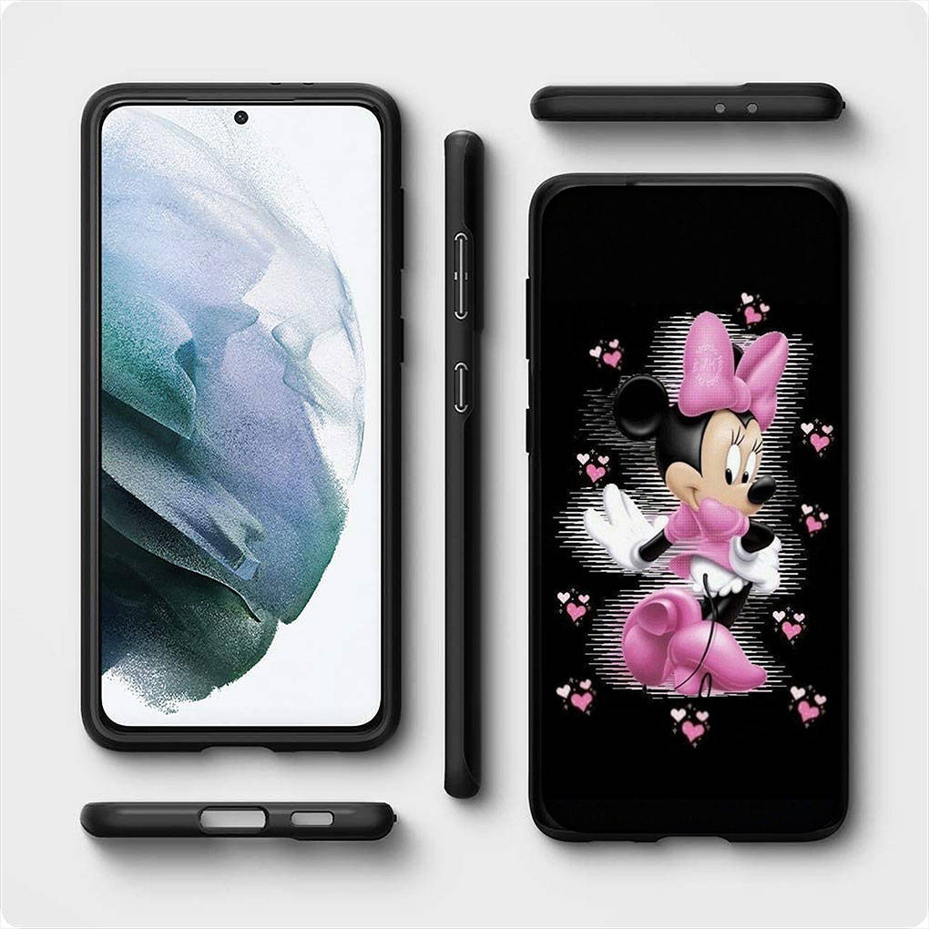 For iPhone 15 14 Xiaomi Redmi Note 13 12 11 Pro Max X 8 7 XR Samsung Galaxy A24 A15 A05 S24 S23 Huawei OPPO A38 Mickey Minnie Mouse Black Phone Case