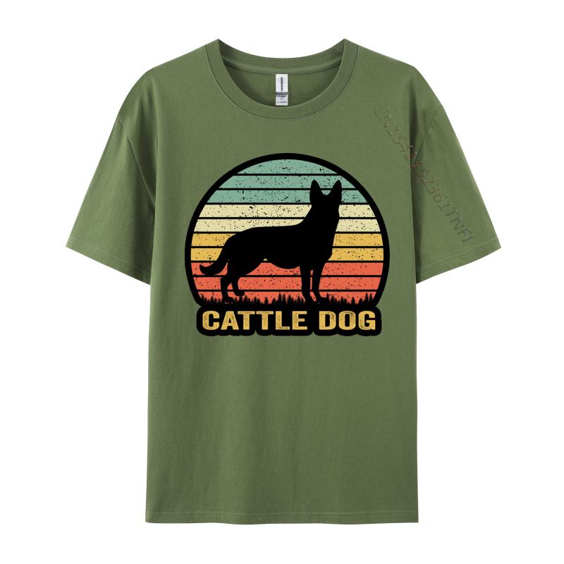 Mens Australian Cattle Dog Sunset Silhouette Tshirt Casual Tops T Shirt Mens Tops Tshirts Brand Clothing