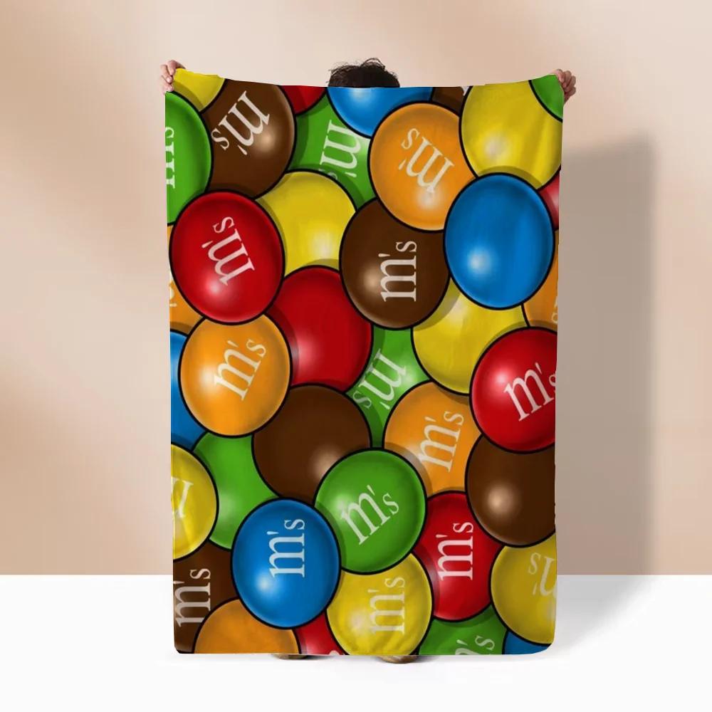 Смешное одеяло M&M's для диванов Роскошное постельное белье Пляжное полотенце Покрывала для кровати Персонажи Пушистое Клетчатое Домашний интерьер Плед На колени Мягкое Для сна