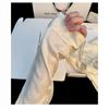 High-end Ice Silk Pajamas Women's Spring and Autumn Long-sleeved Trousers Jacquard Butterfly Satin Loungewear Suit Can Be Worn Outside