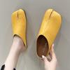 Новинка, туфли с раздельным носком, женские тапочки, кожаные шлепанцы с круглым носком, удобные мюли, женские сандалии-башмаки, шлепанцы