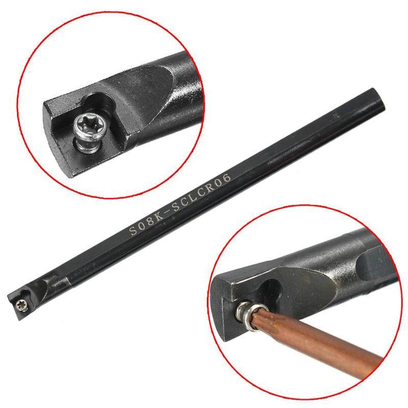 Токарные инструменты Стальной токарный расточной борштанга 8 мм S08K-SCLCR06 с 10 пластинами CCMT060204