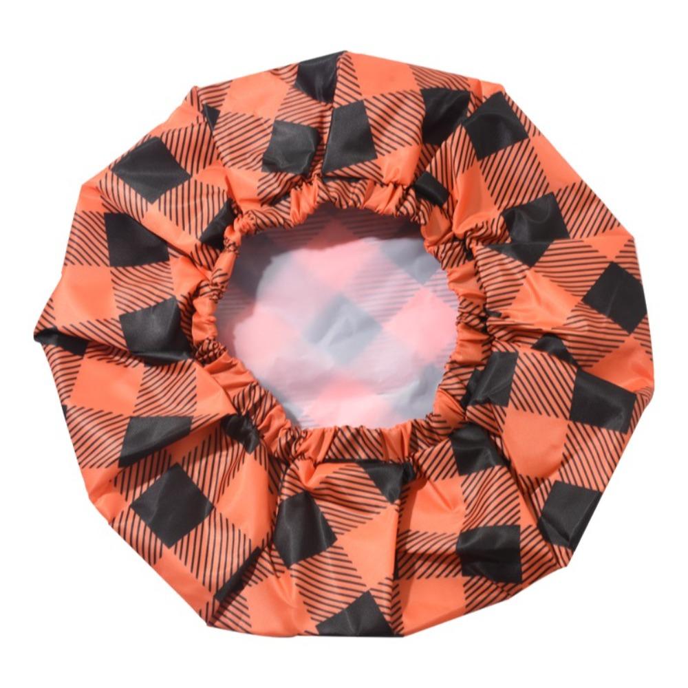 Waterproof Double Layer Bath Cap Anti-Fouling Shampoo Cap Print Hat Shower Cap  Swimming