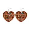 Серьги из книги «Любовь» Деревянные серьги Книга Серьги Двусторонняя живопись