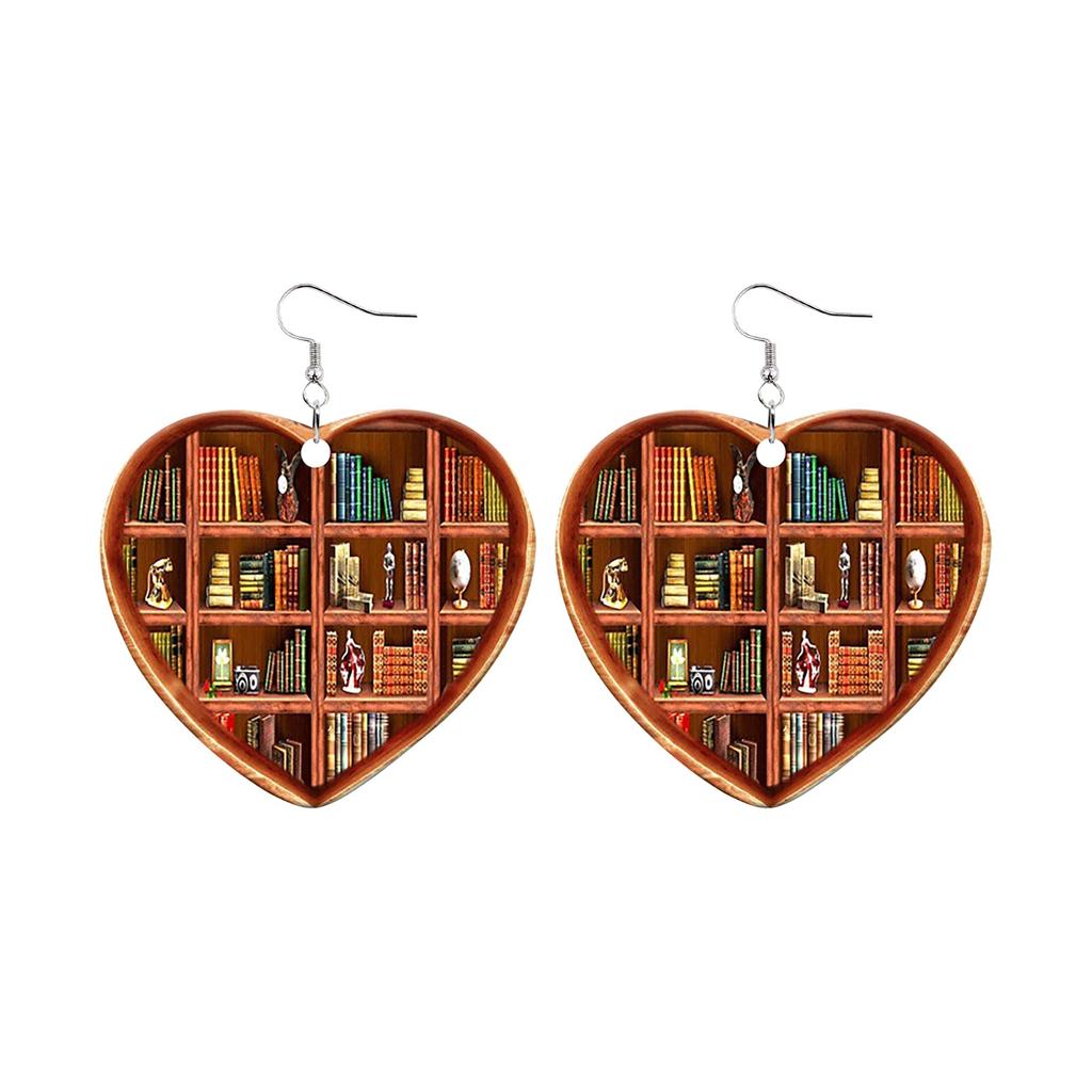 Серьги из книги «Любовь» Деревянные серьги Книга Серьги Двусторонняя живопись