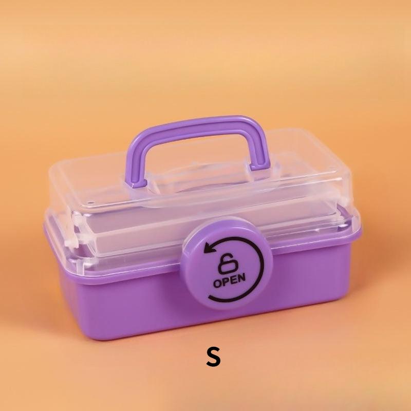 Portable Multifunctional Plastic Storage Box with Three Adjustable Layers, Suitable for Storing and Organizing DIY Crafts