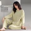 Пижама женская осенне-зимняя из островного флиса, утолщенный теплый костюм, можно носить на улице, повседневная, с круглым вырезом, из кораллового флиса, тонкий флис, домашняя одежда