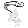 [Q5804] - Silver 'Licorne My Unicorn' Designer Long Necklace - 85 Cm - 11x9 Cm