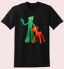 GUMBY И POKEY Футболка Черная Футболка Мужская Все Размеры S M L 234XL Унисекс Футболка