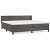 3130980 vidaXL Lit à sommier tapissier et matelas Gris foncé 200x200cm Velours